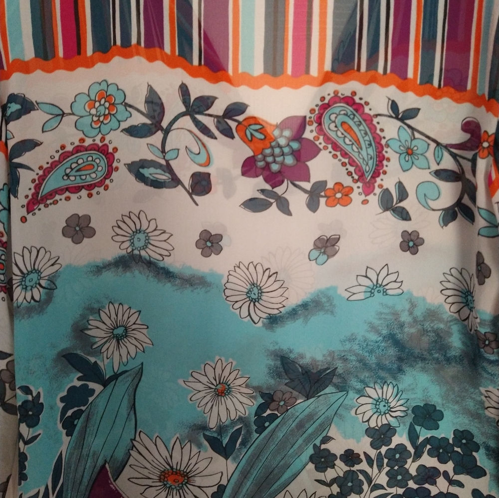 Coldwater Creek Floral Silk Tunic Size Small - Picture 4 of 9